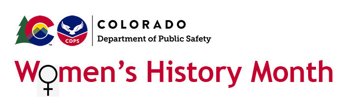 CDPS logo with red text reading Women's History Month